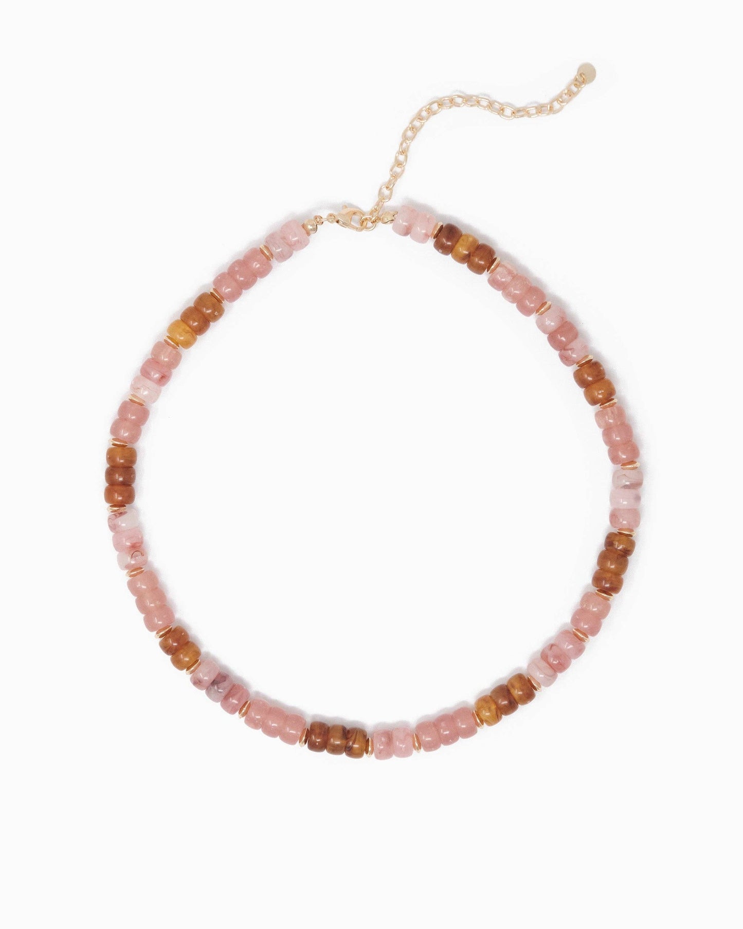 Multi-Color Beaded Necklace: Brown