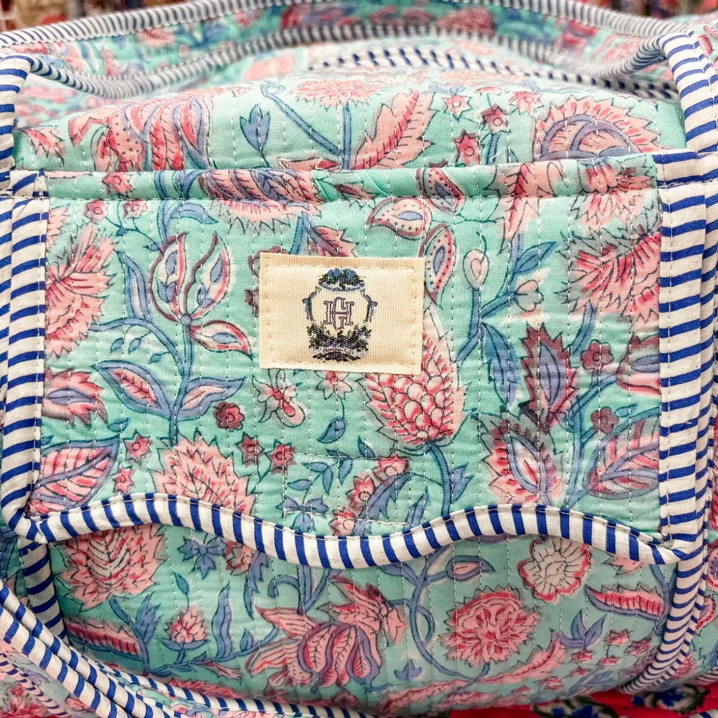 Large Scalloped Quilted Duffle Bag