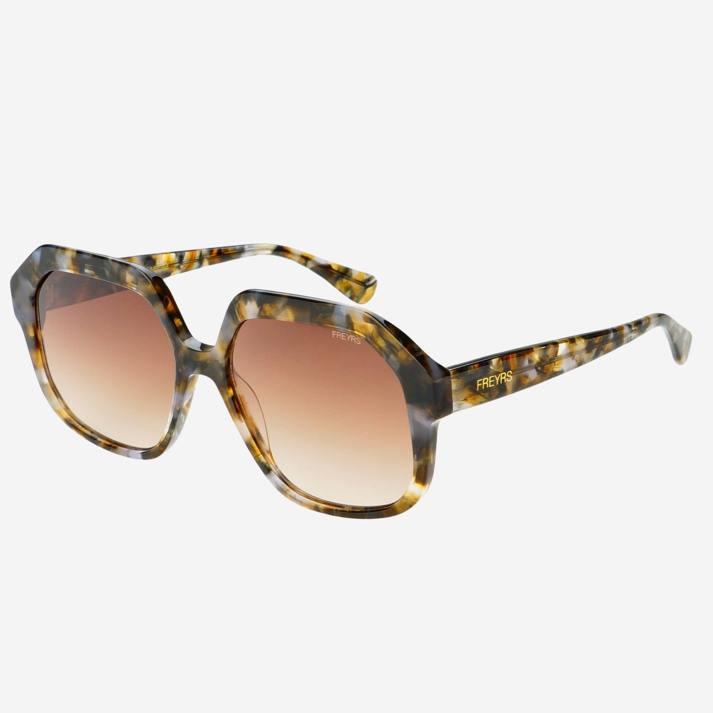 Stella Acetate Womens Octagonal Sunglasses: Brown Tortoise