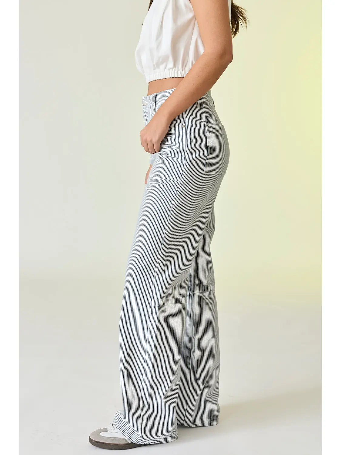 PInstripe Straight Jeans