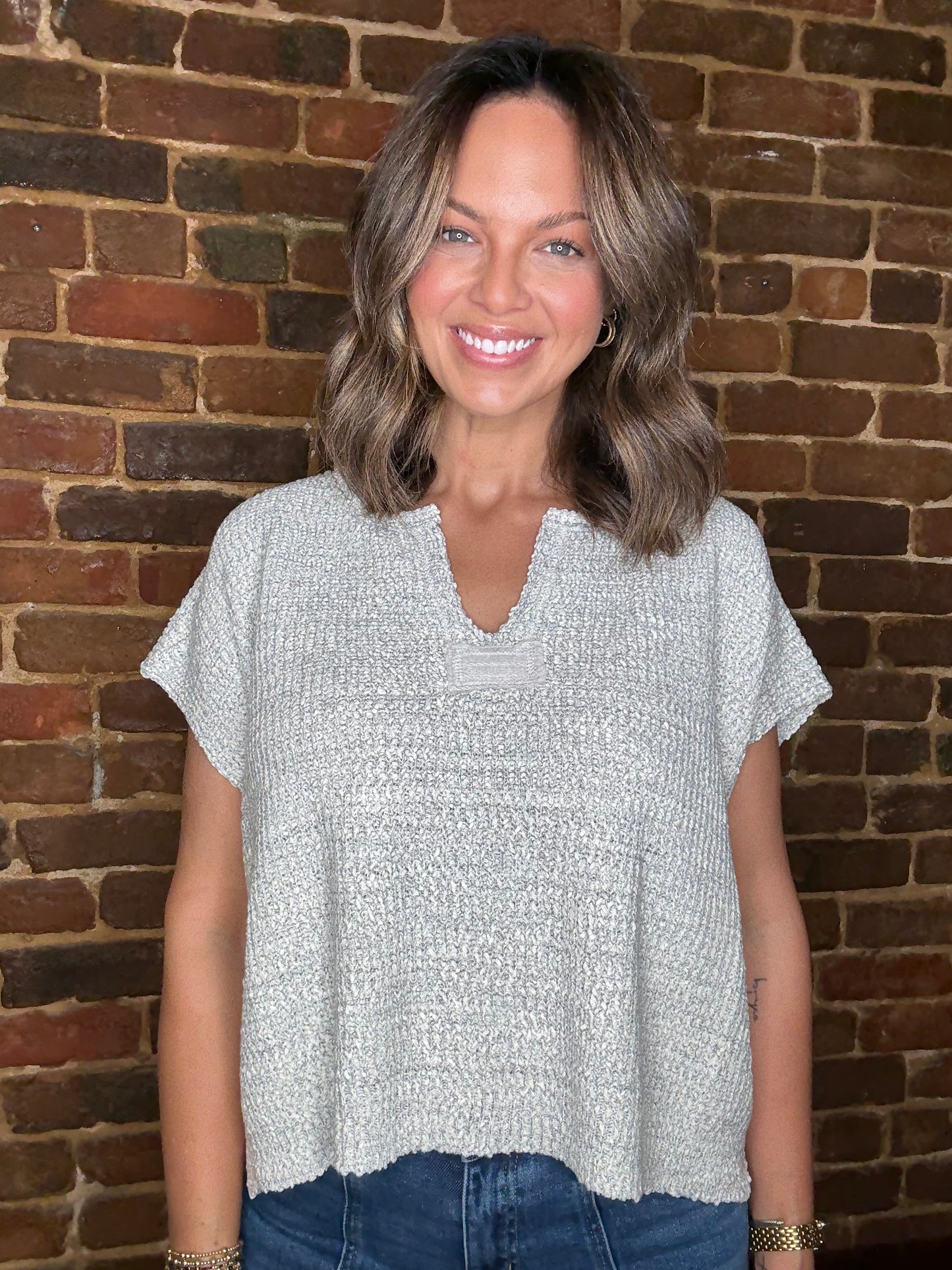 split neck side slit top