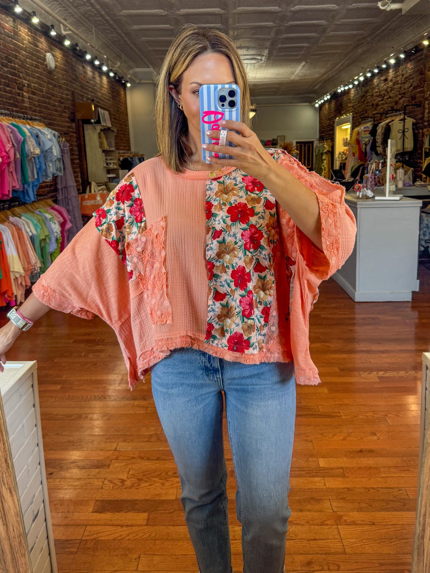 Gauze Floral Top