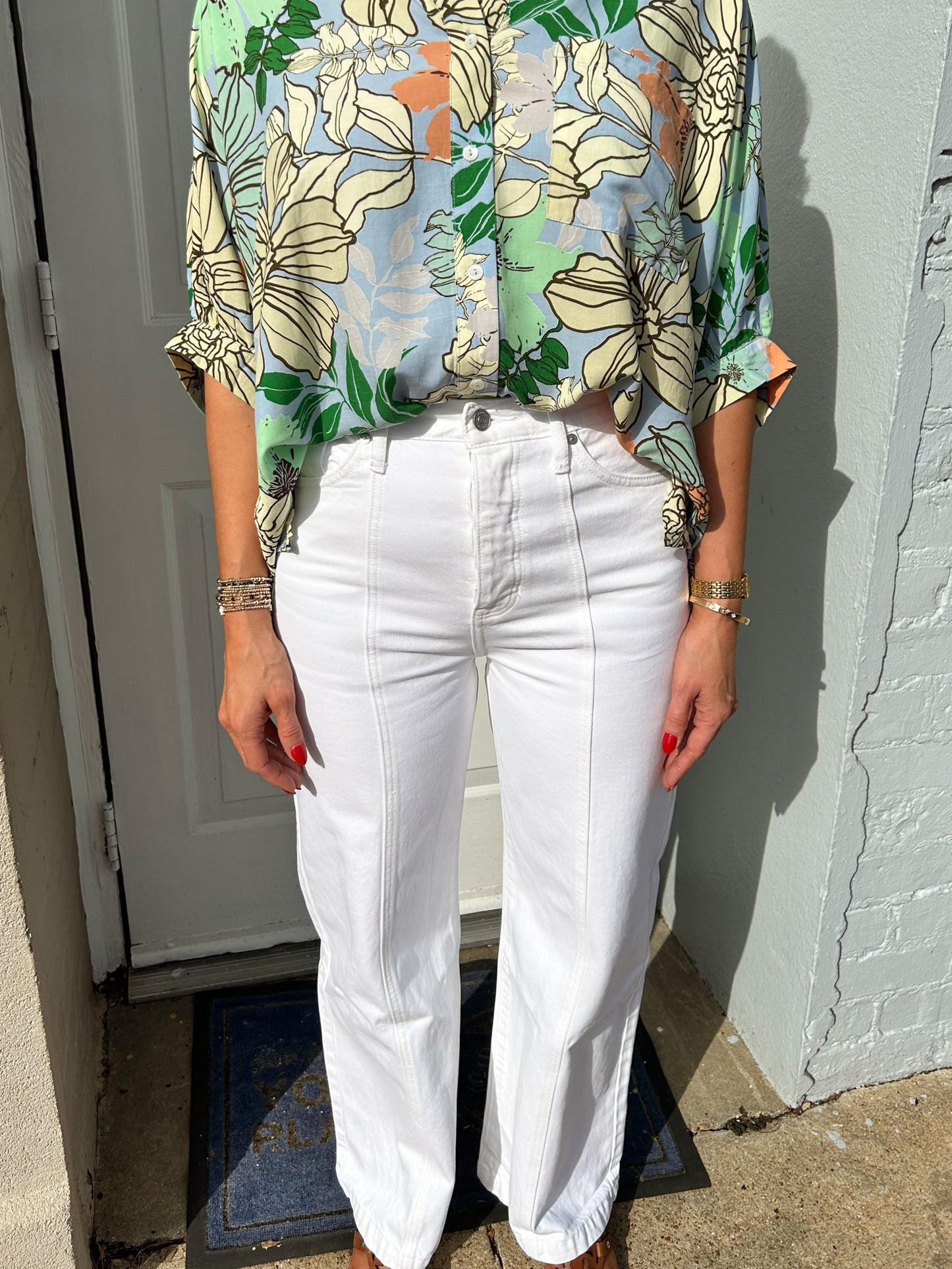 90s Wide Leg Seam At Front Jeans