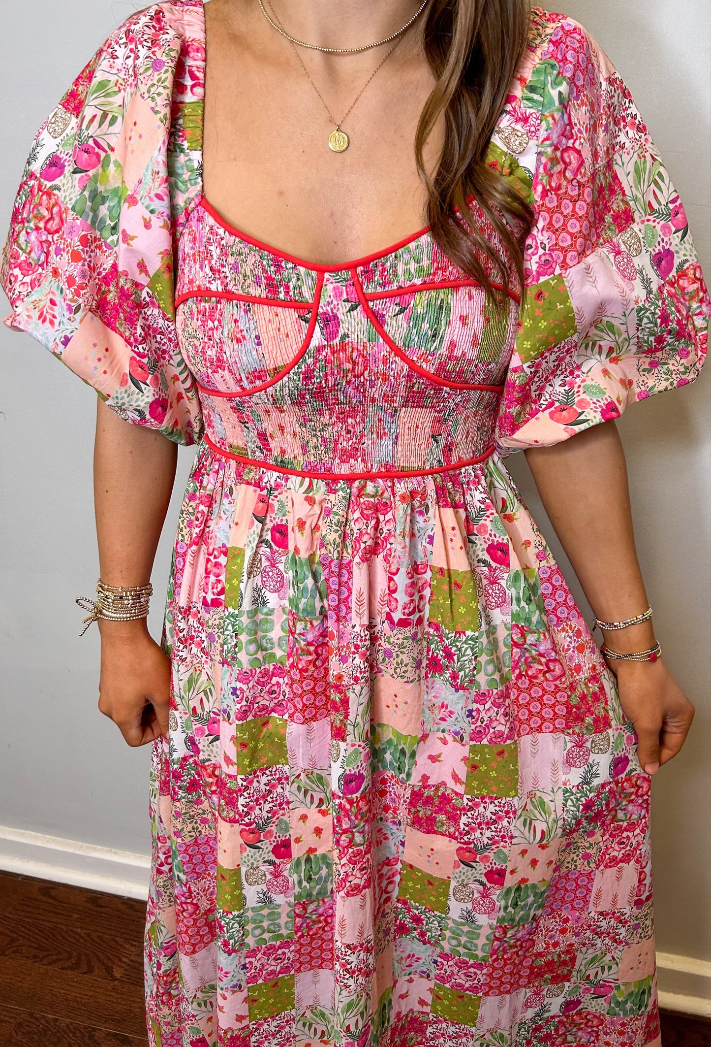 Contrast Midi Dress