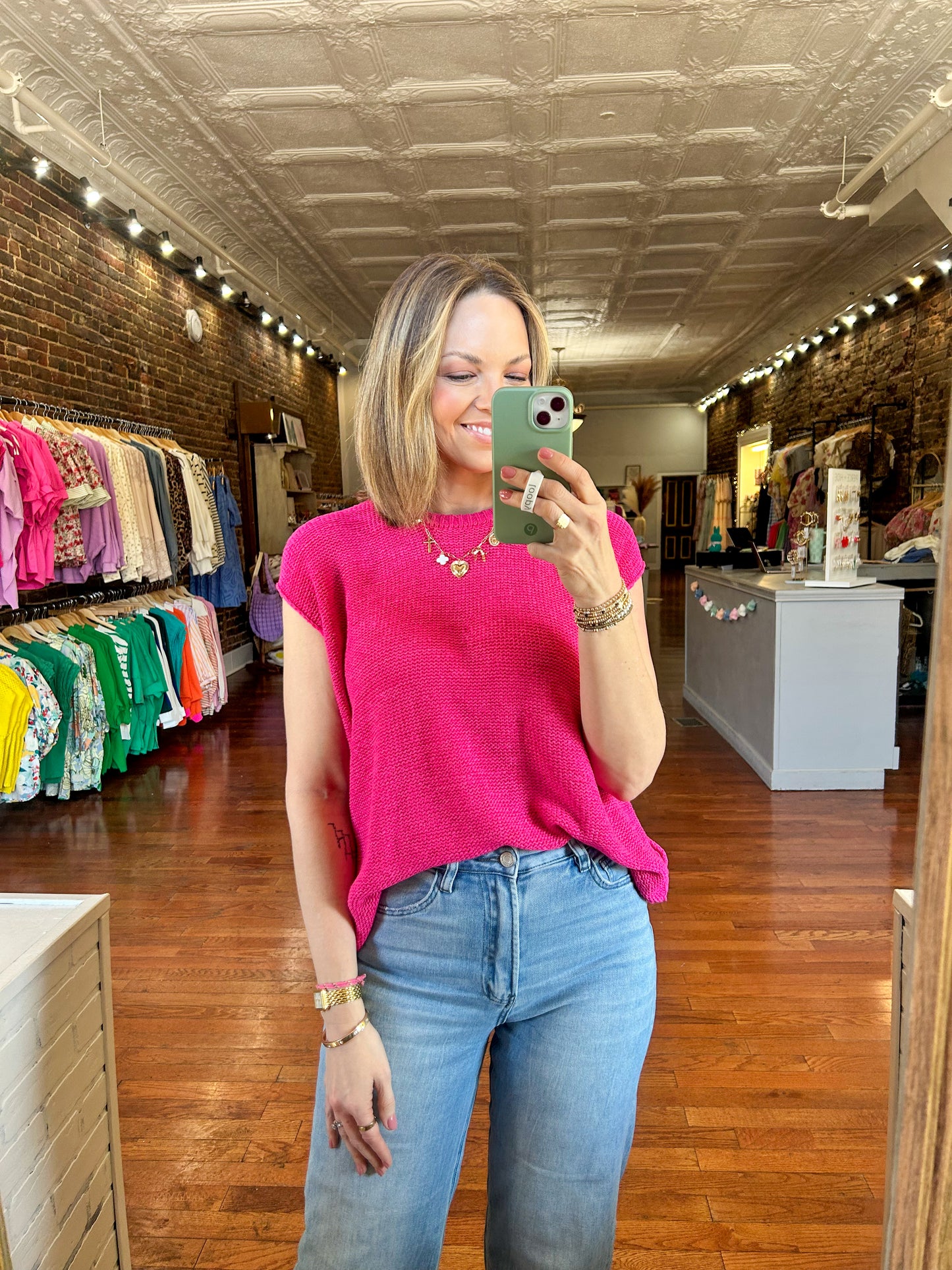 Isla Hot Pink Sweater Vest