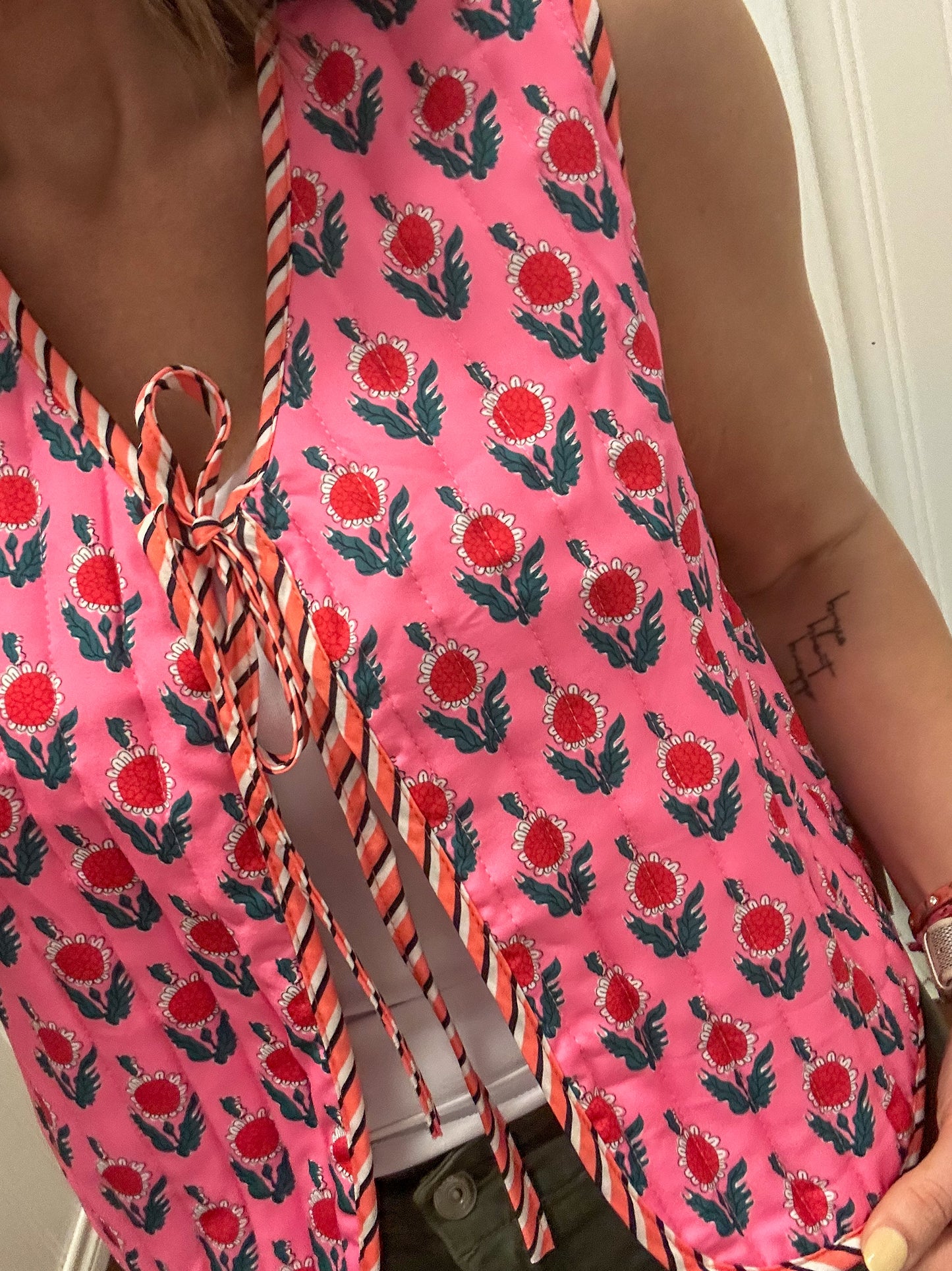 Floral Quilted Vest