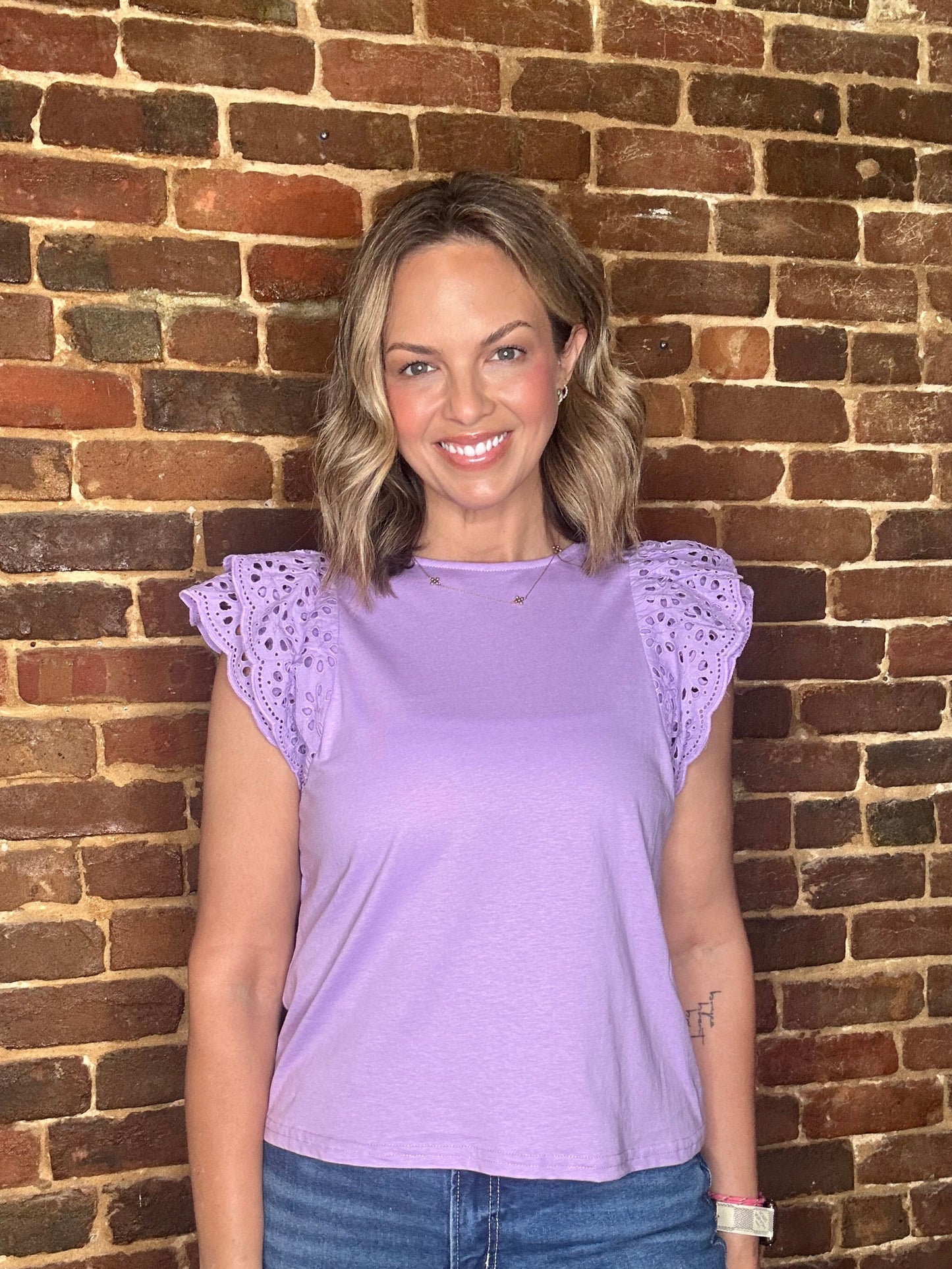 Lavender Eyelet Top