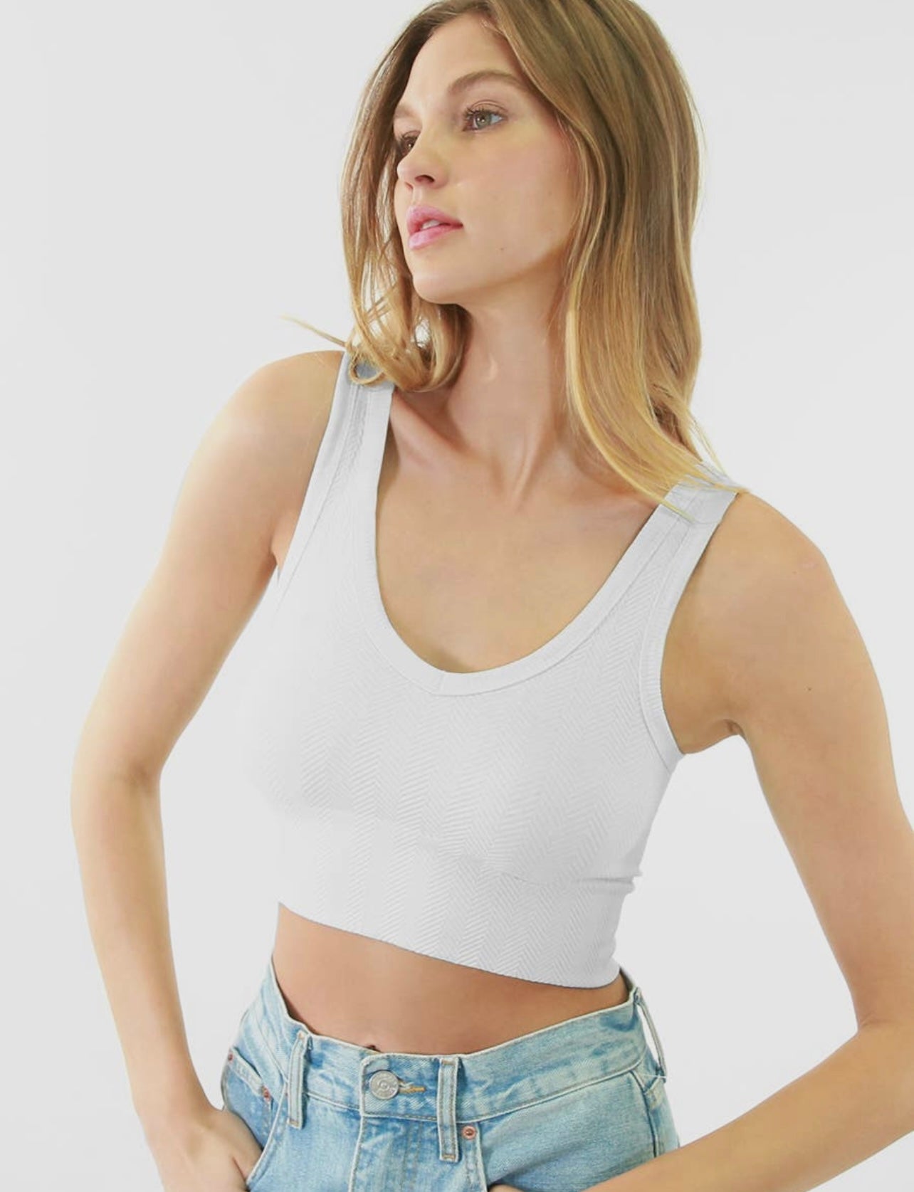 Herringbone Crop Top