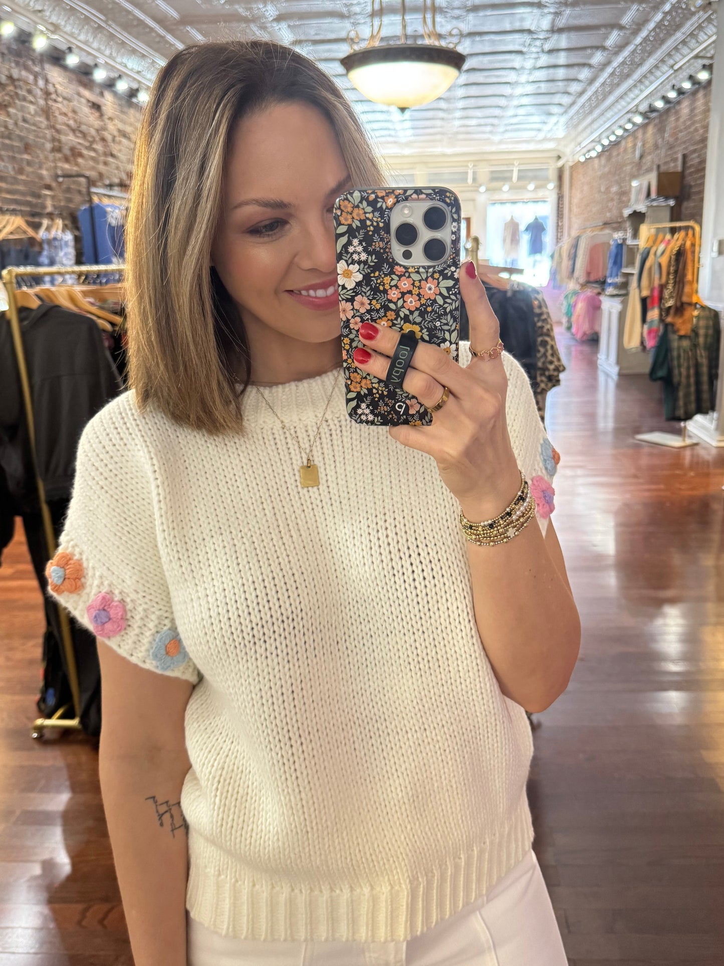 3D Flower Sweater Top