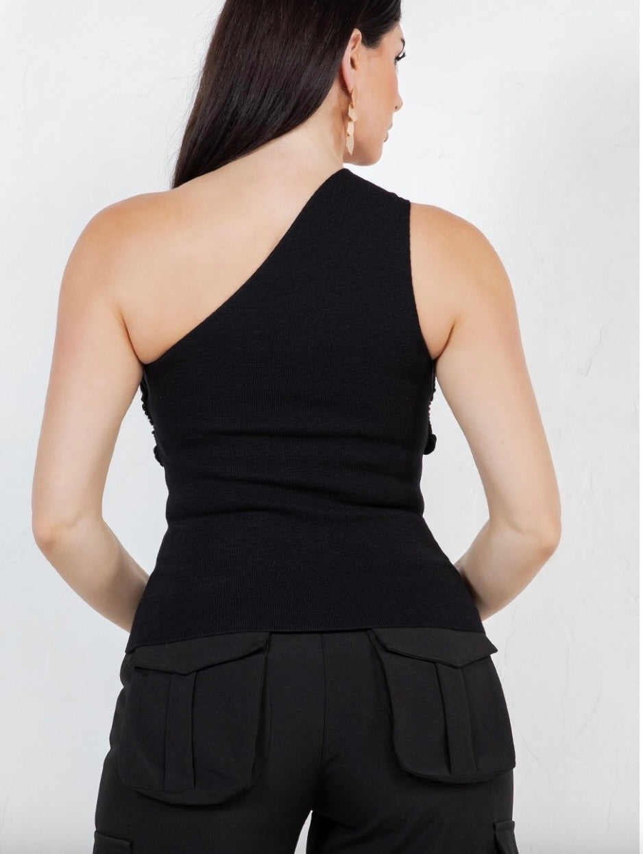 Anae One Shoulder Knt Top