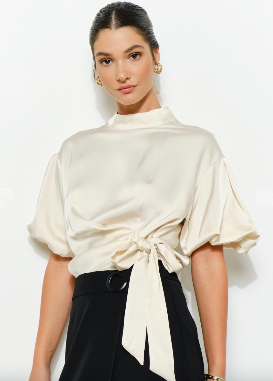 Champagne satin blouse
