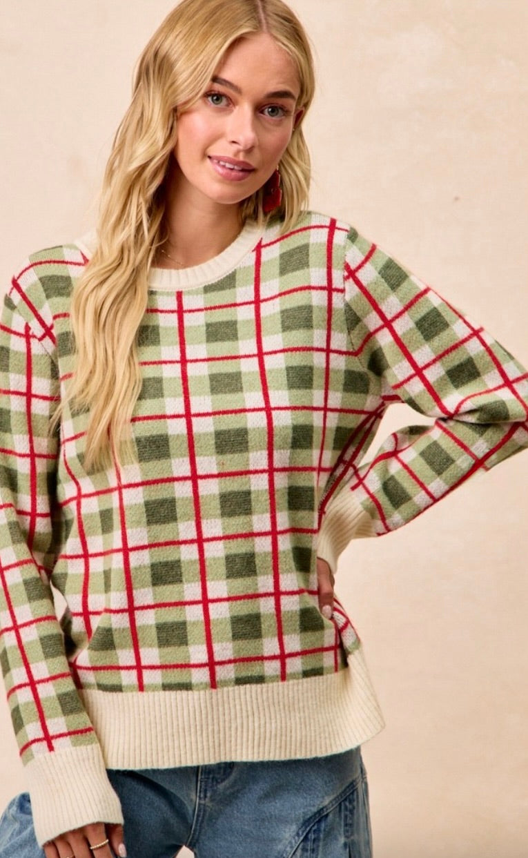 Christmas plaid sweater