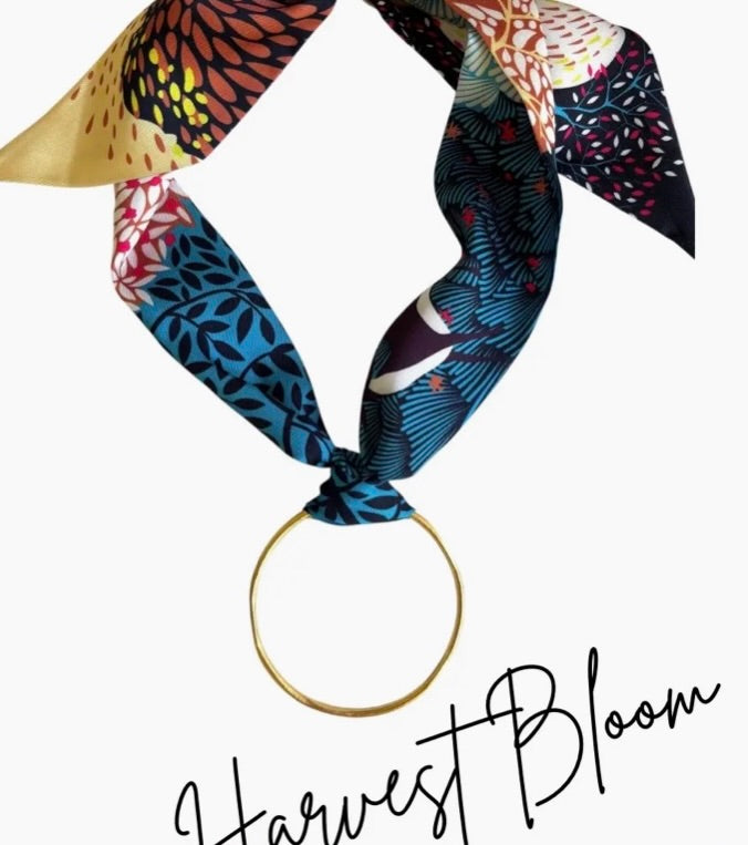 Hoopla scarf necklace-Harvest bloom