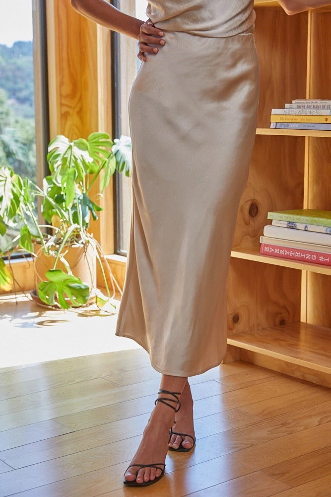 Satin Midi Skirt