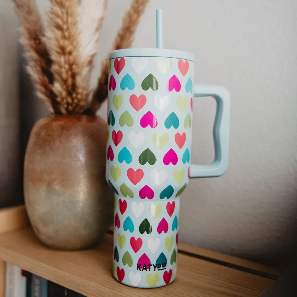 MultiColored Hearts Tumbler