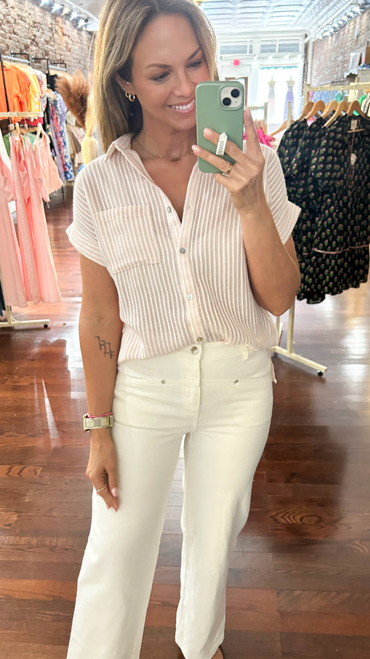 Pink Stripe Button Down