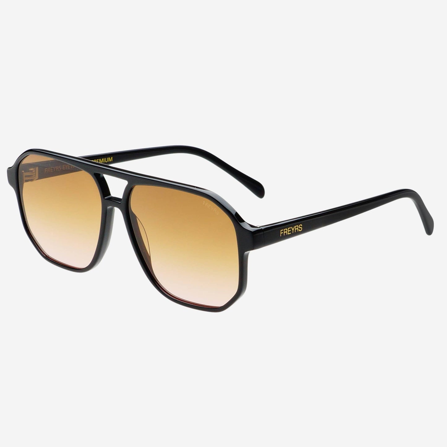 Billie ( NEW ) Unisex Aviator Sunglasses: Black / Brown