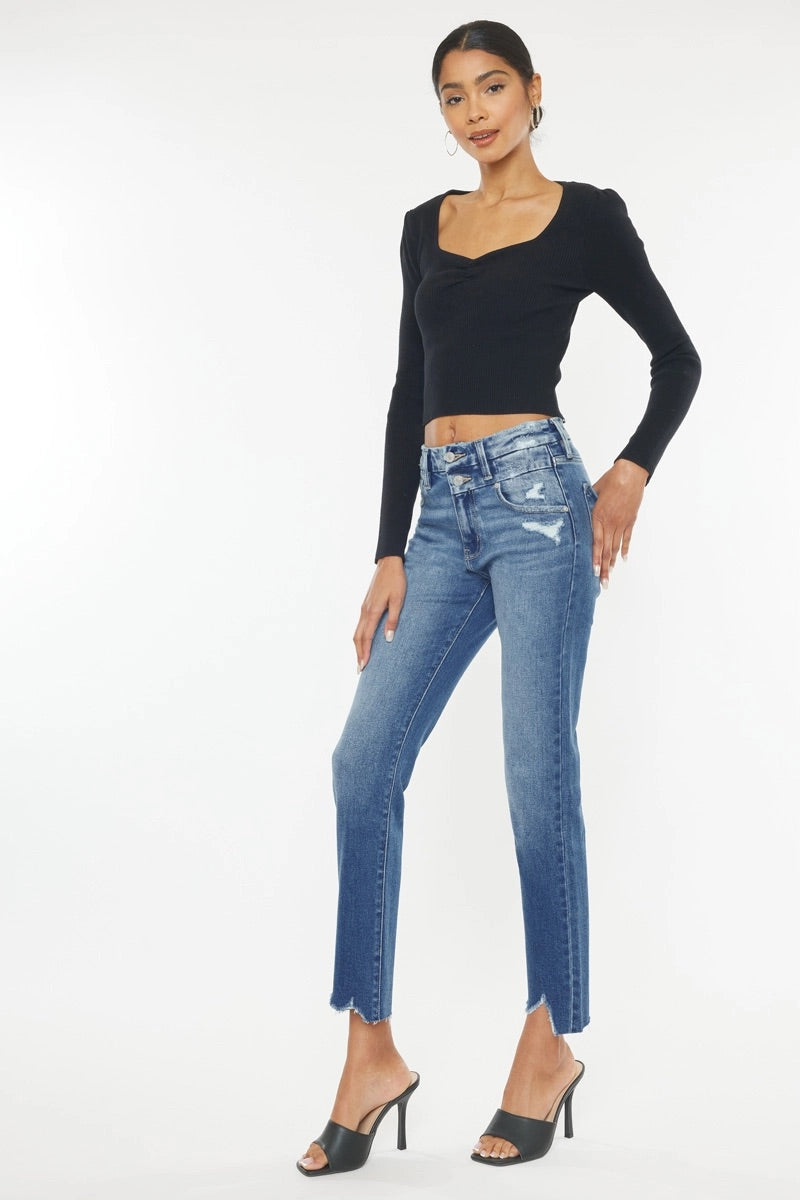 KanCan High Rise Slim Straight Jean