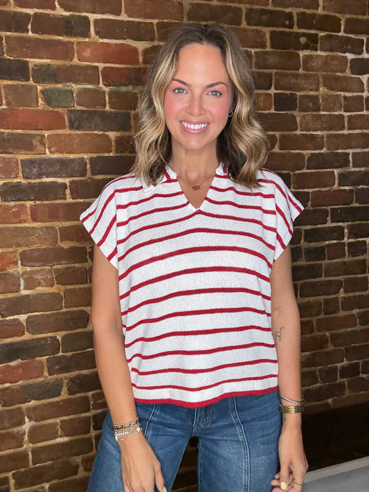 Maroon V Neck Top