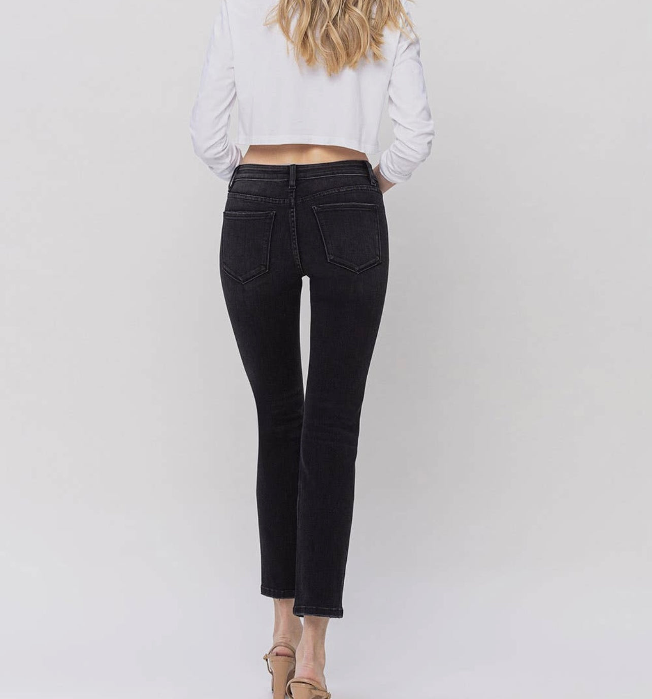 Carlene Mid Rise Slim Straight Jeans