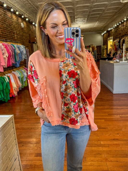 Gauze Floral Top