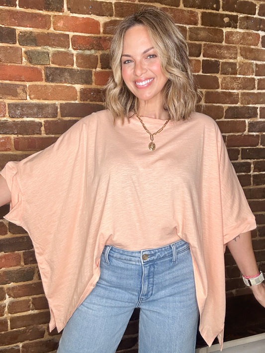 Peach Dolman Sleeve Top