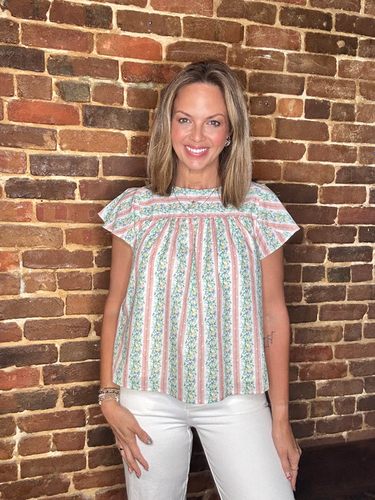 Asa Floral Striped Top