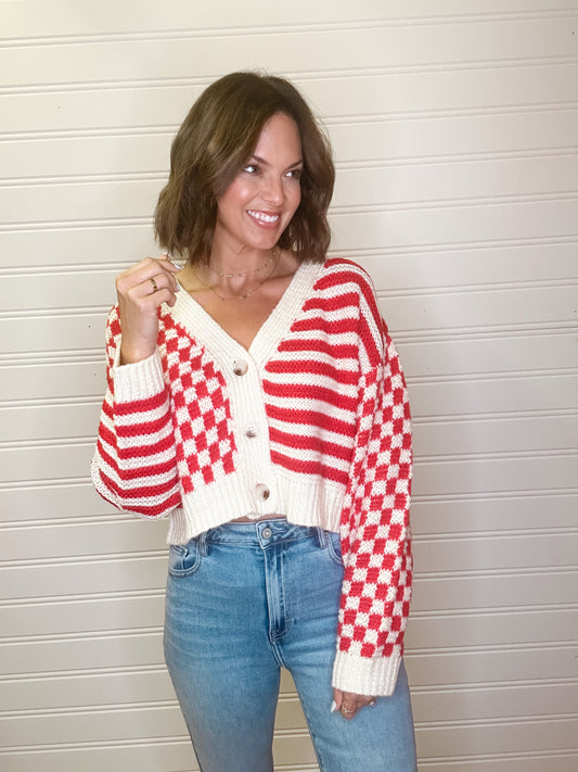 Cropped Raspberry Cardigan