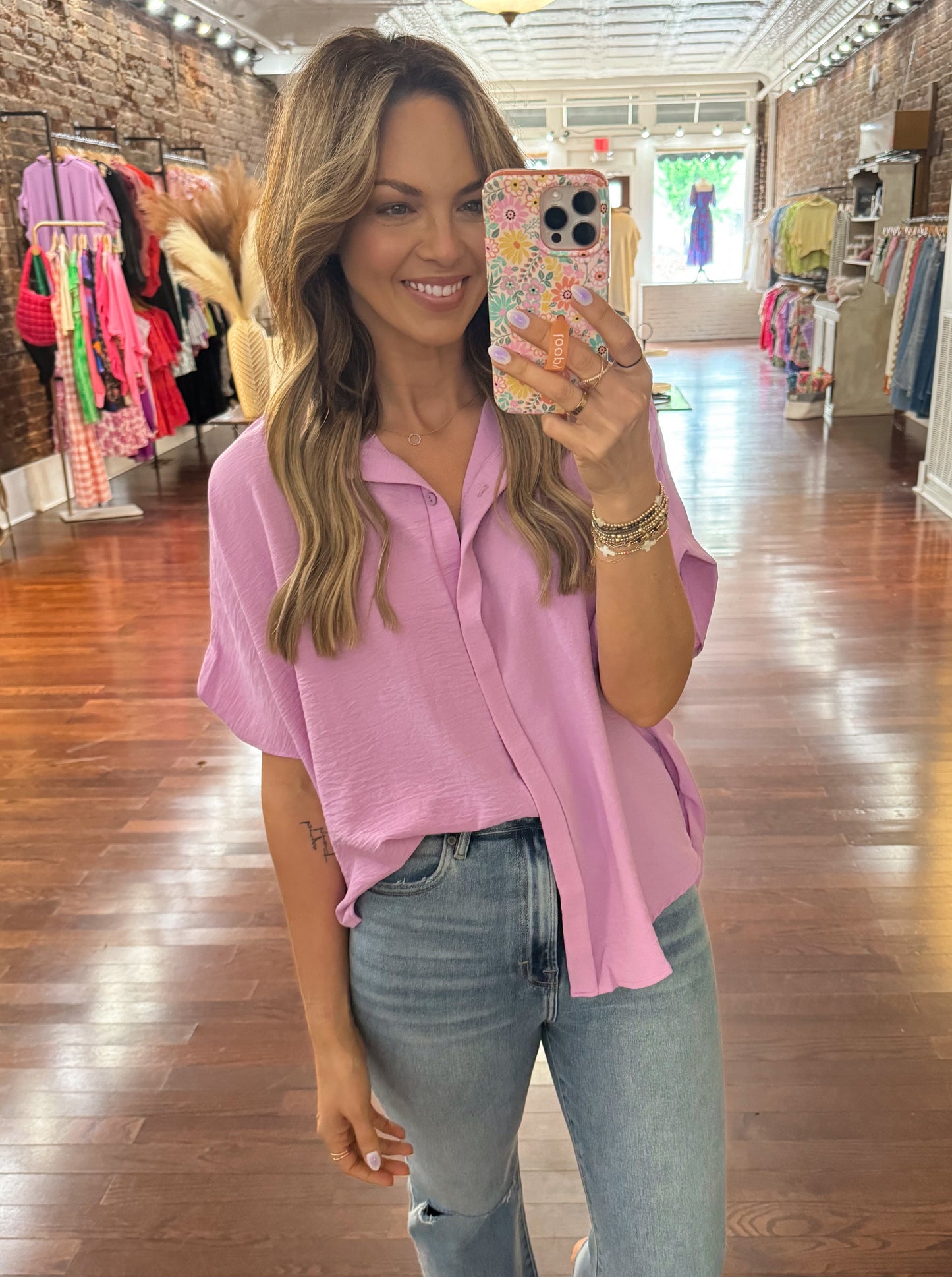 Lilac Kelly Dolman Sleeve Top