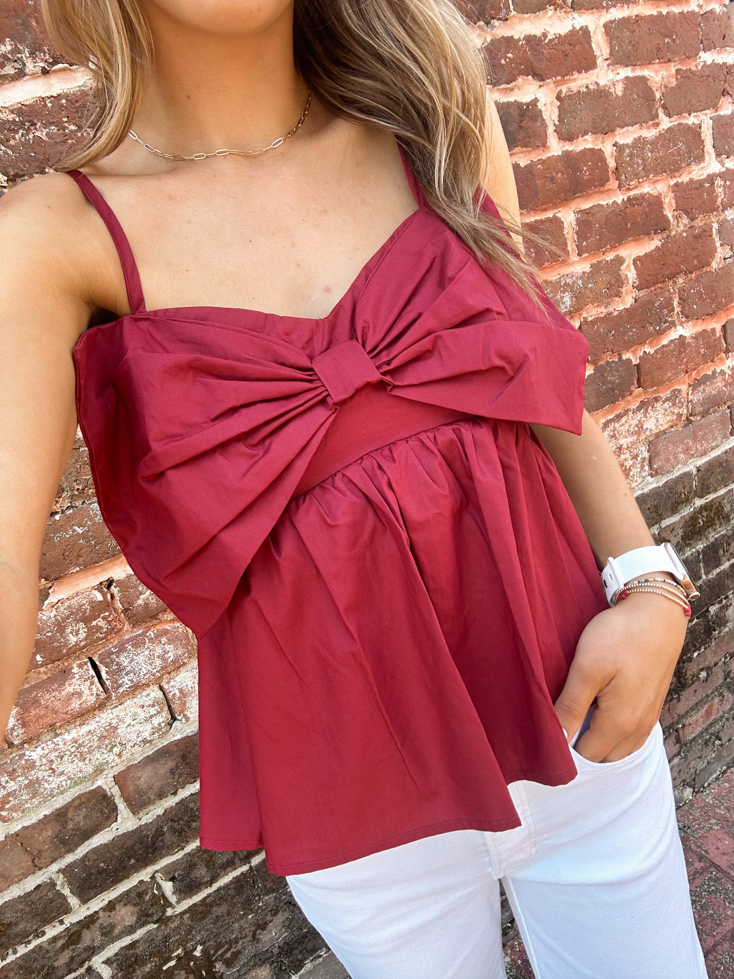 Babydoll Bow Detail Top