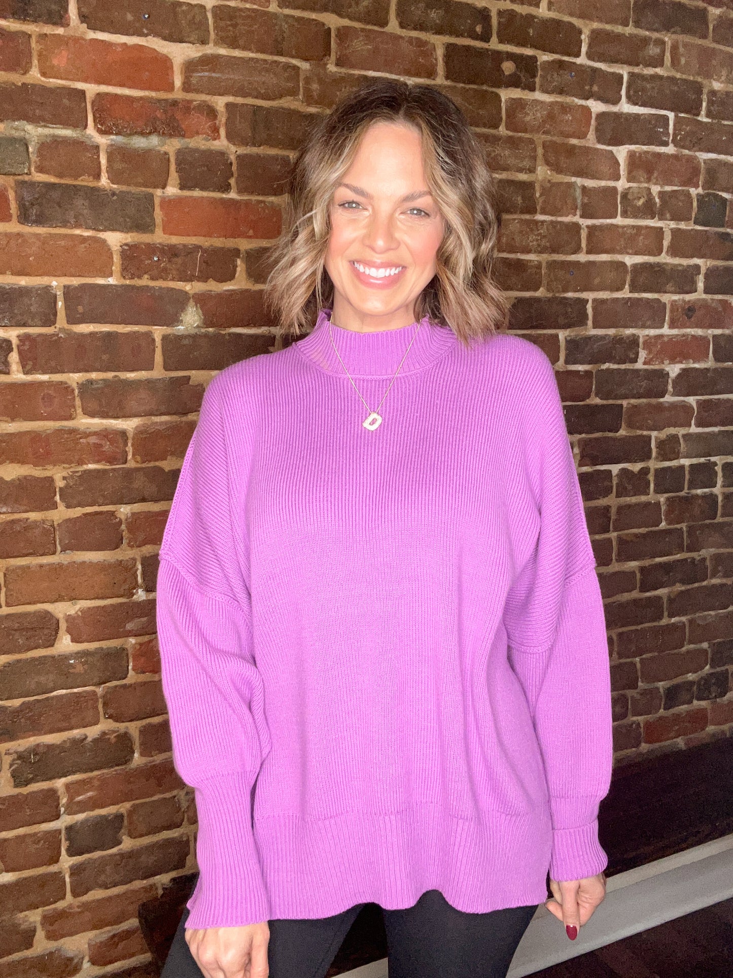 Mock Neck Sweater Violet