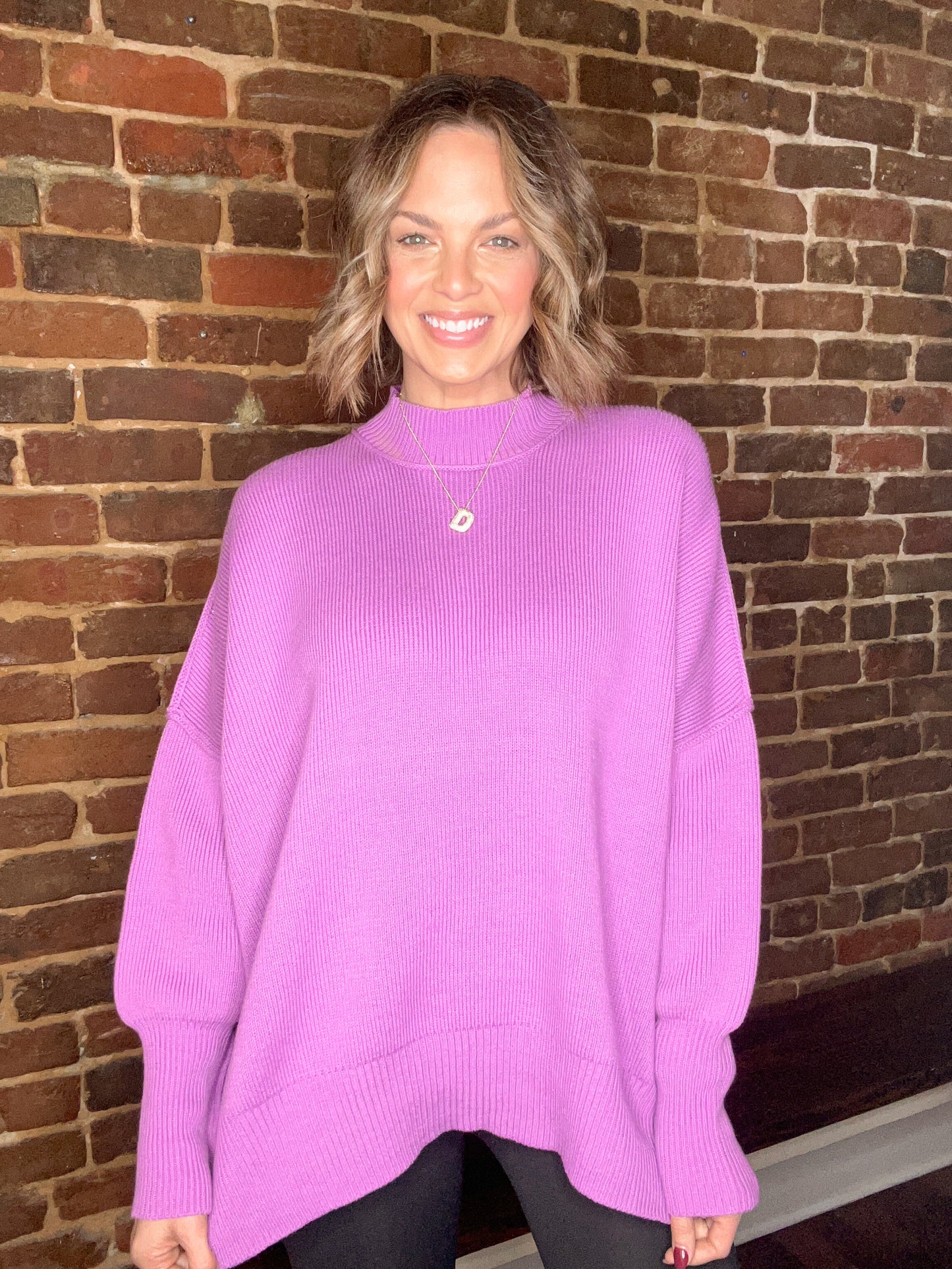 Mock Neck Sweater Violet