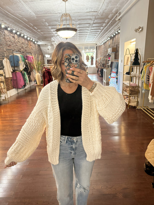 Cream Sweater Cardigan