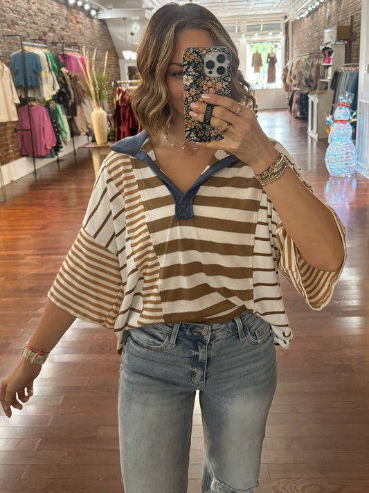 Striped Patchwork Top