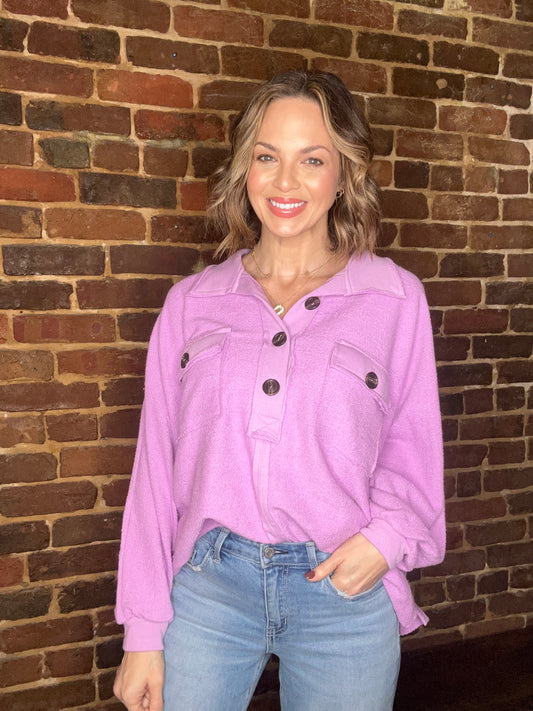 Lavender French Terry Top