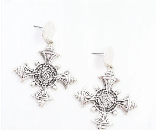 Celtic cross earring