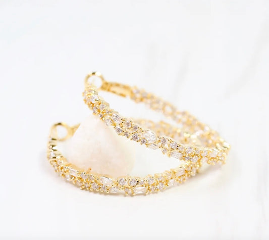 Shelby cz embellished hoop earring