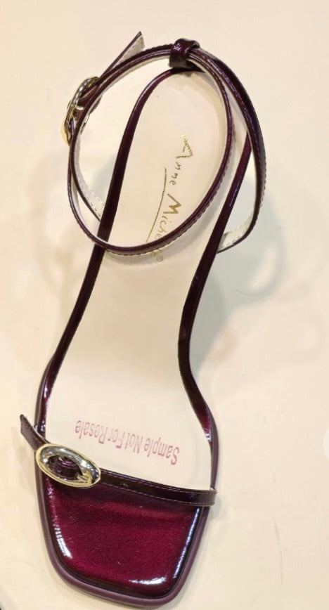 Burgundy  ankle strap heel