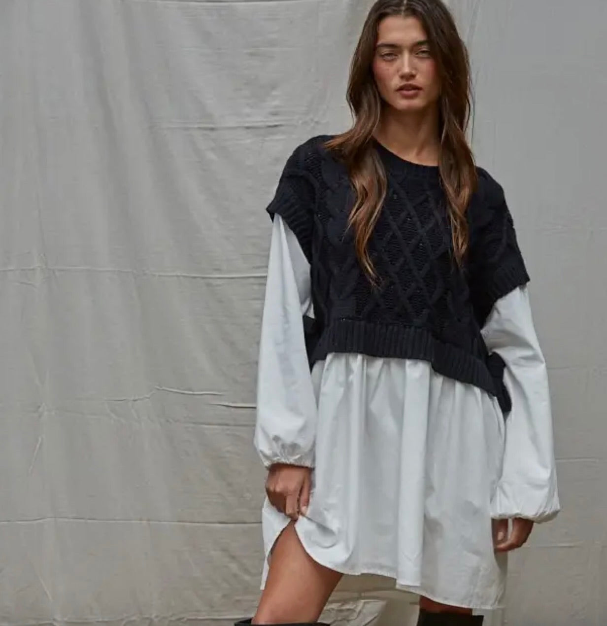 Madelyn knit sweater flare mini