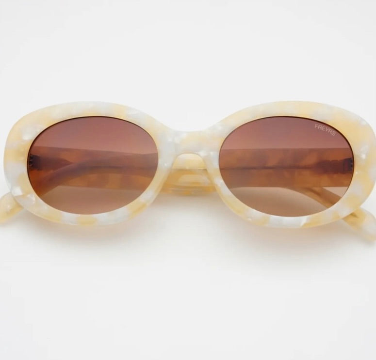 Aria acetate womens oval sunglasses -light pearl