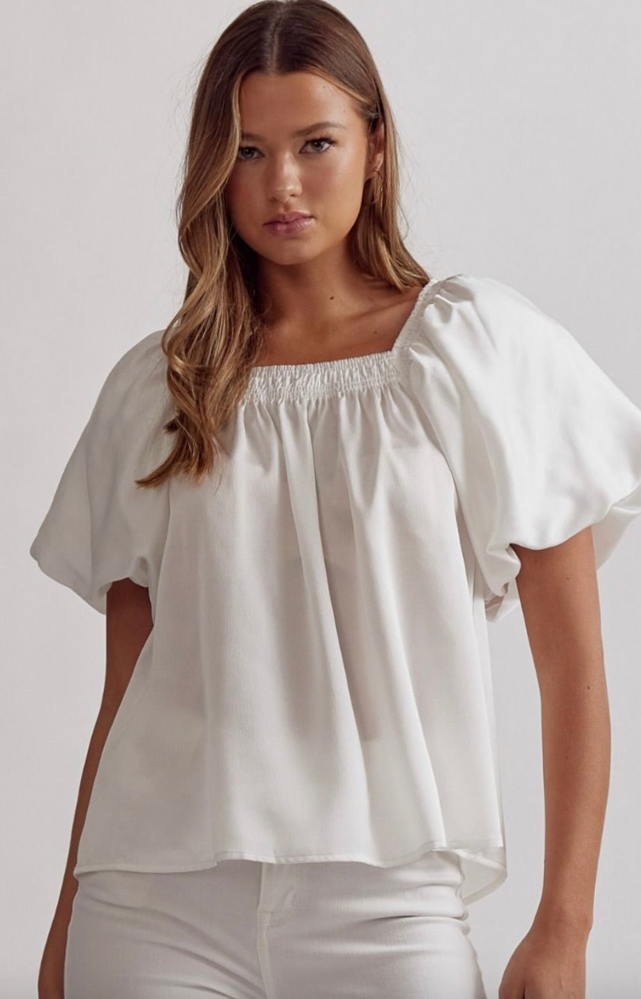 Off white square neck blouse