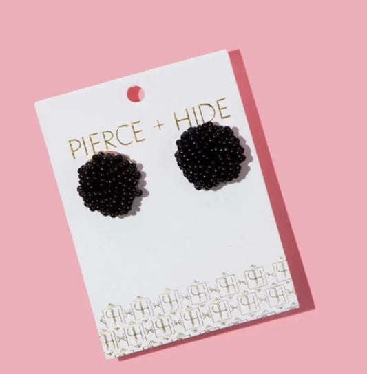 black bead earring