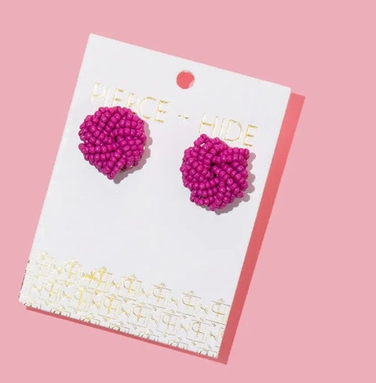 pink bead earring