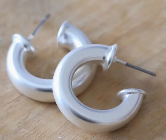 mini silver hoop earring