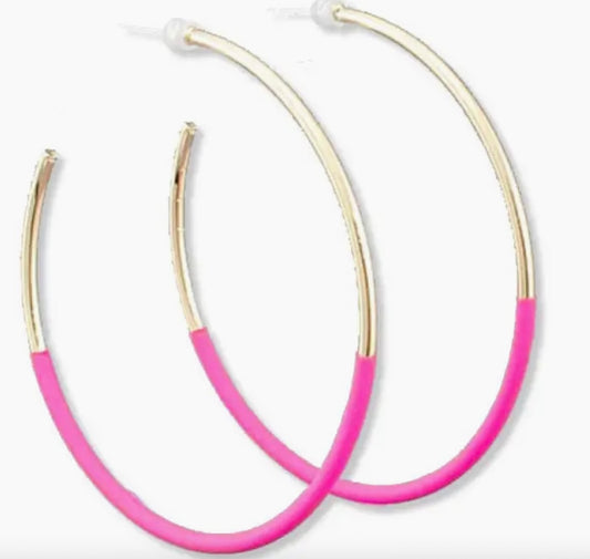 hot pink hoop earring
