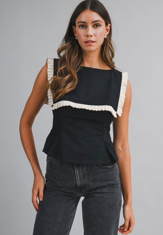 Pleated ruffle top