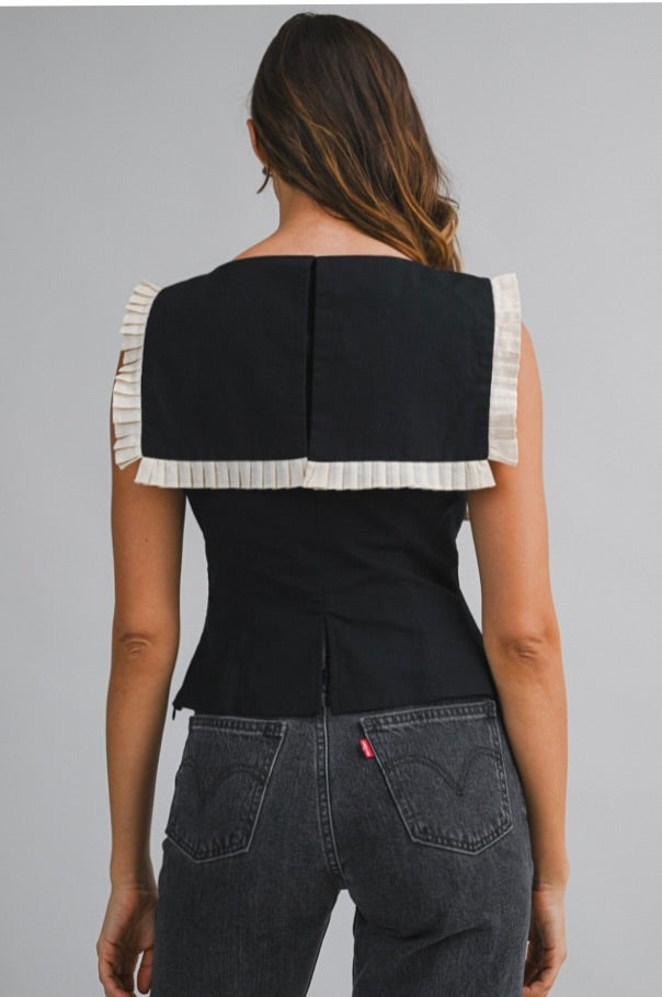 Pleated ruffle top