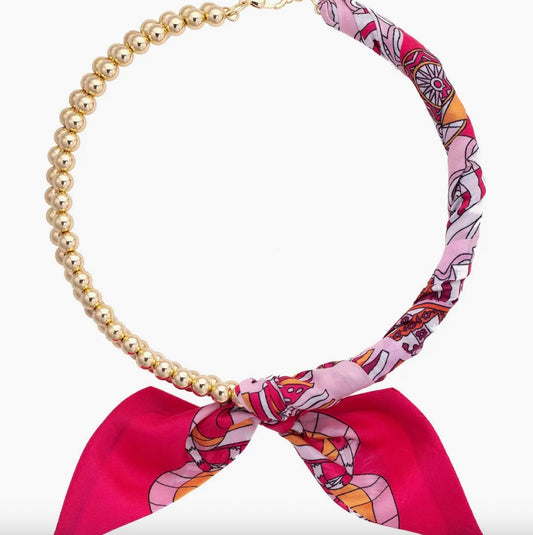 Cassie Ball Bead Scarf Necklace
