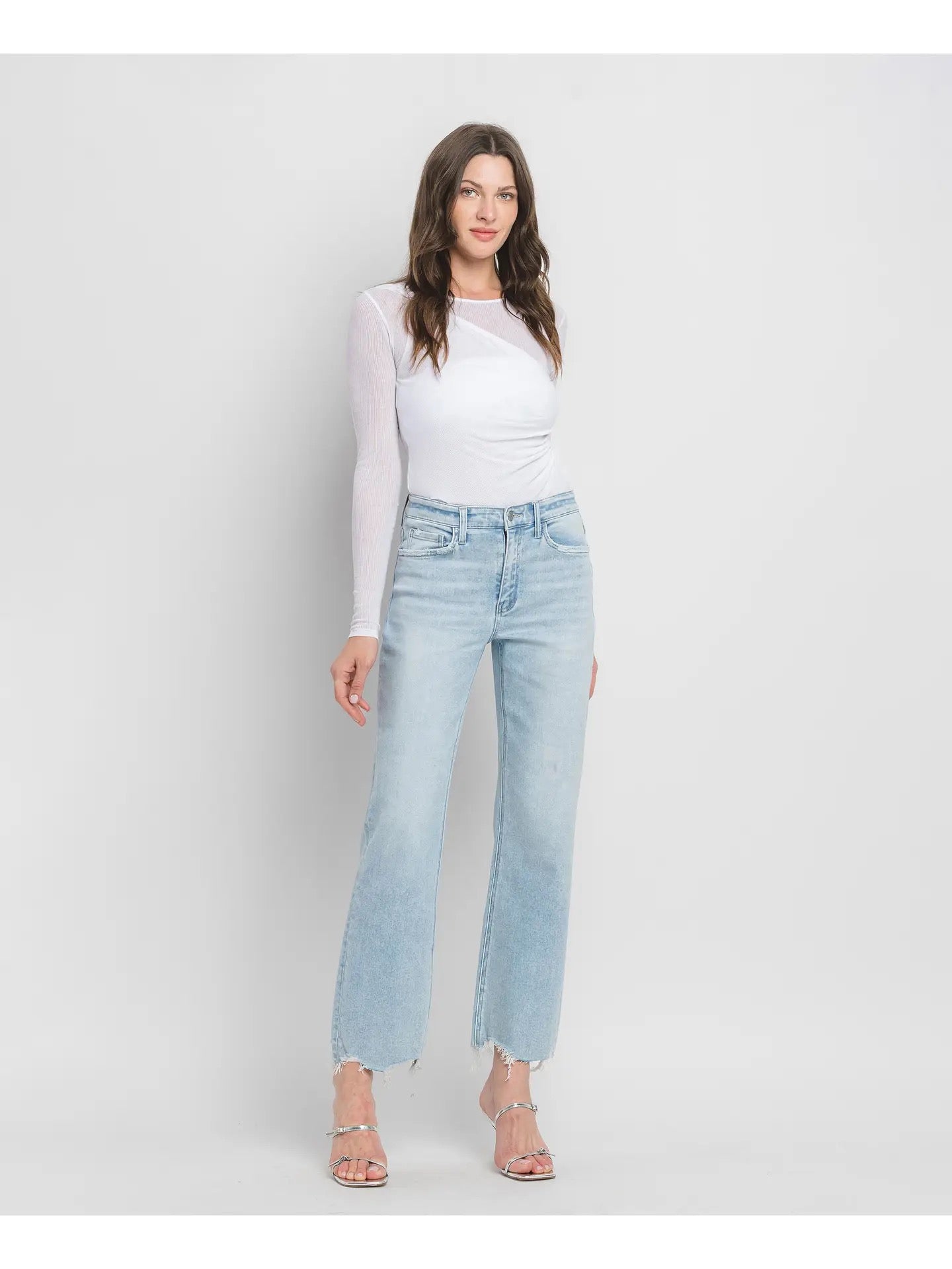 High Rise Slim Wide Jeans