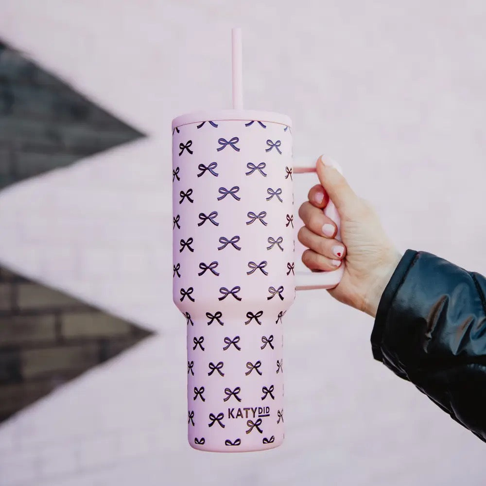 Pink & Black Bow Tumbler